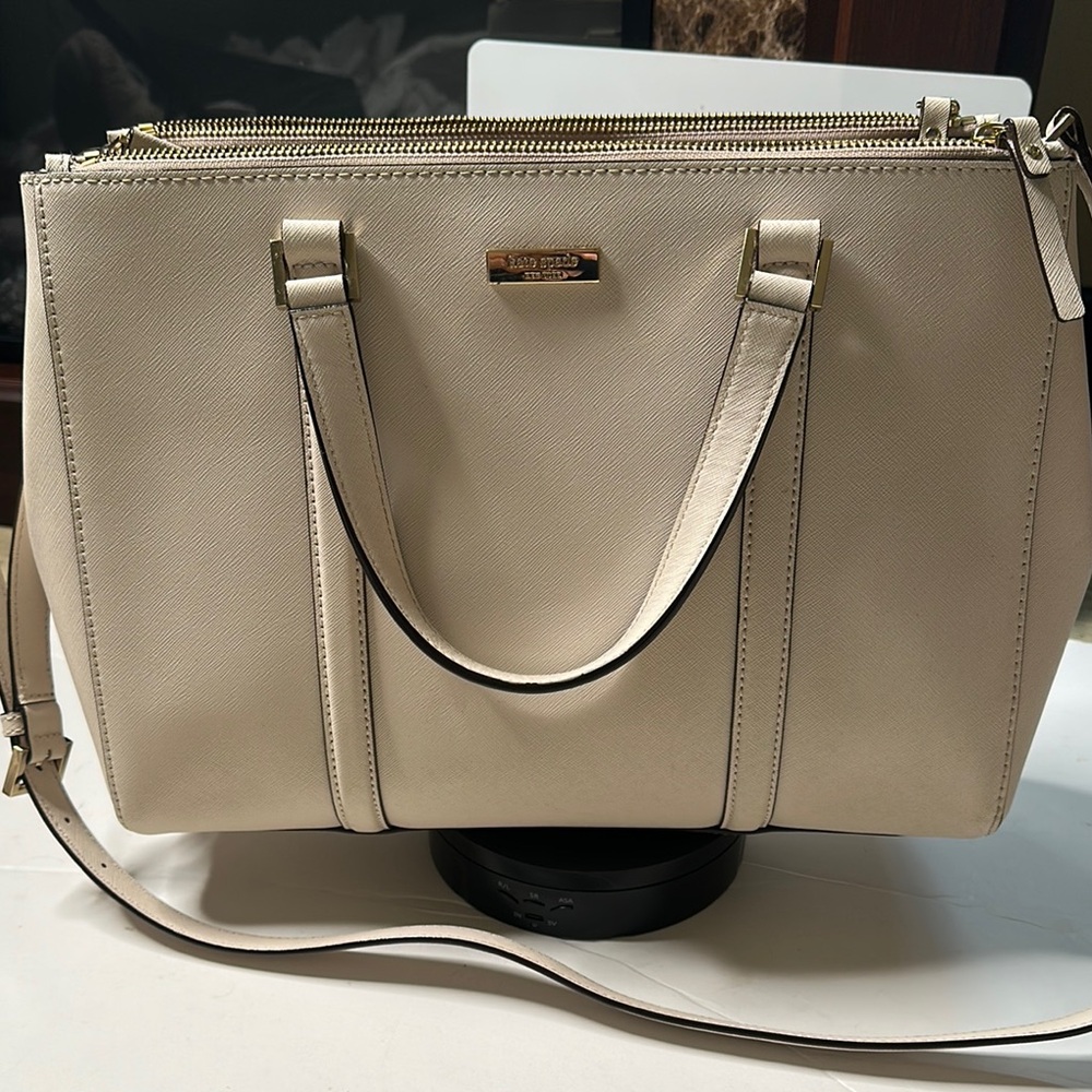 Kate Spade Cream Leather Tote Bag